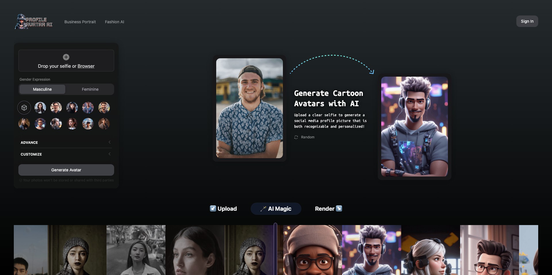 Profile Avatar AI Screenshot