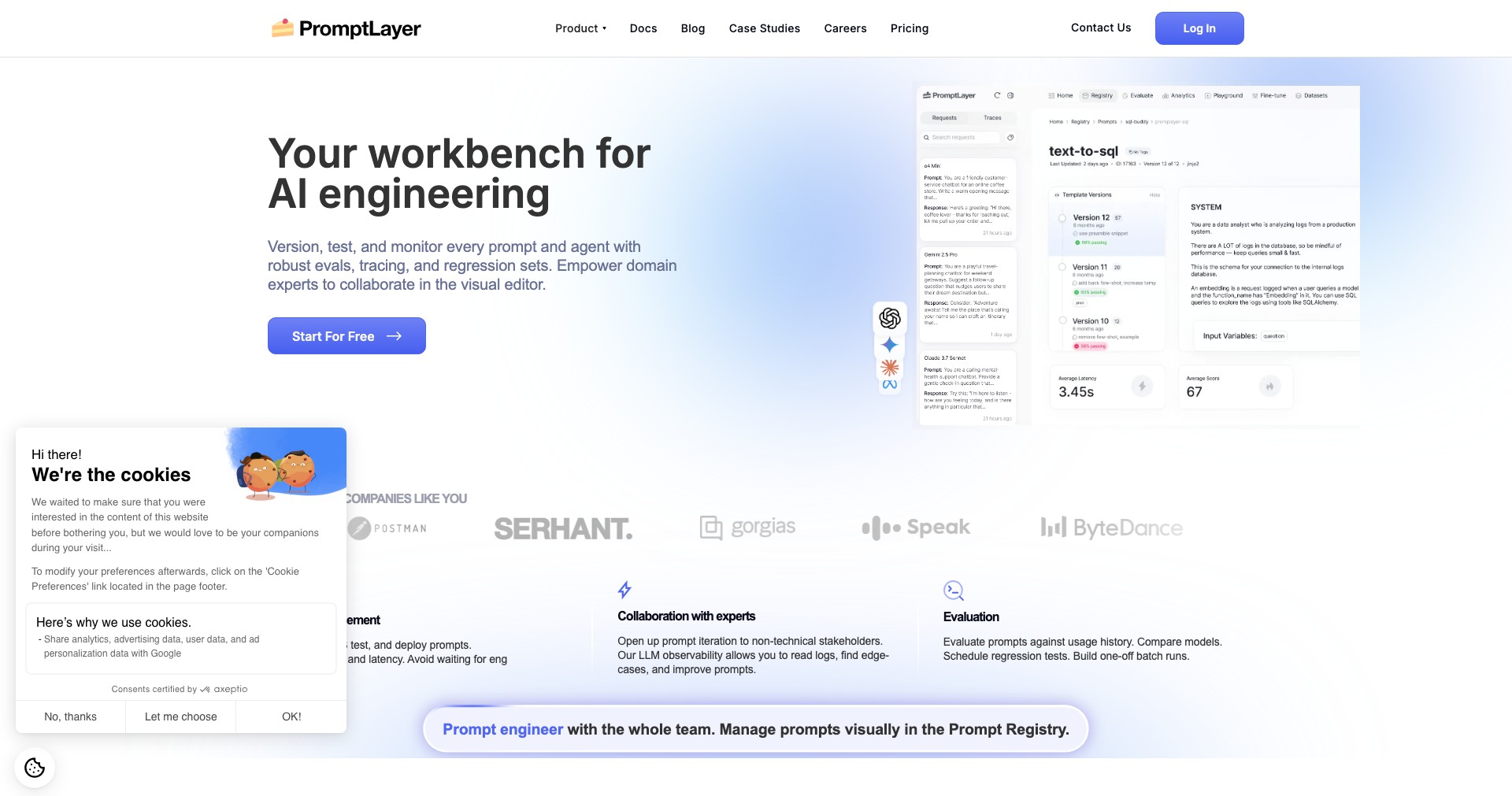PromptLayer Screenshot