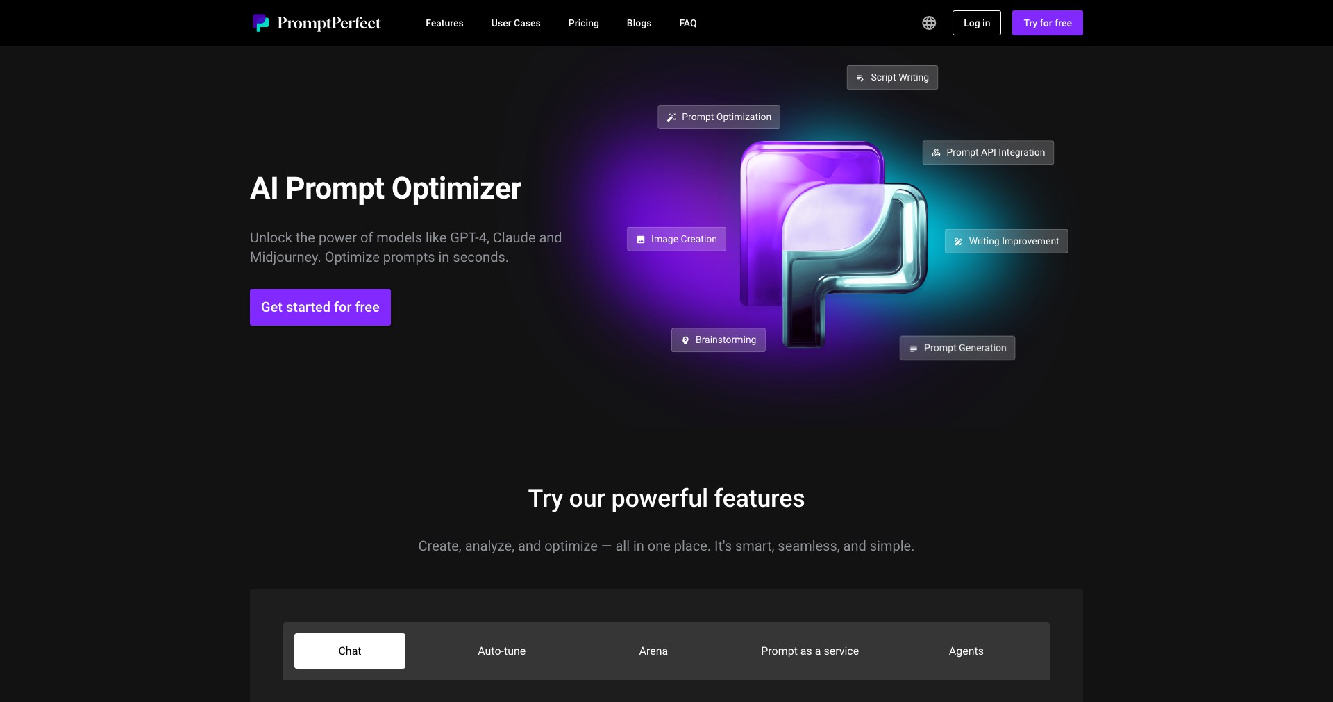 PromptPerfect Screenshot