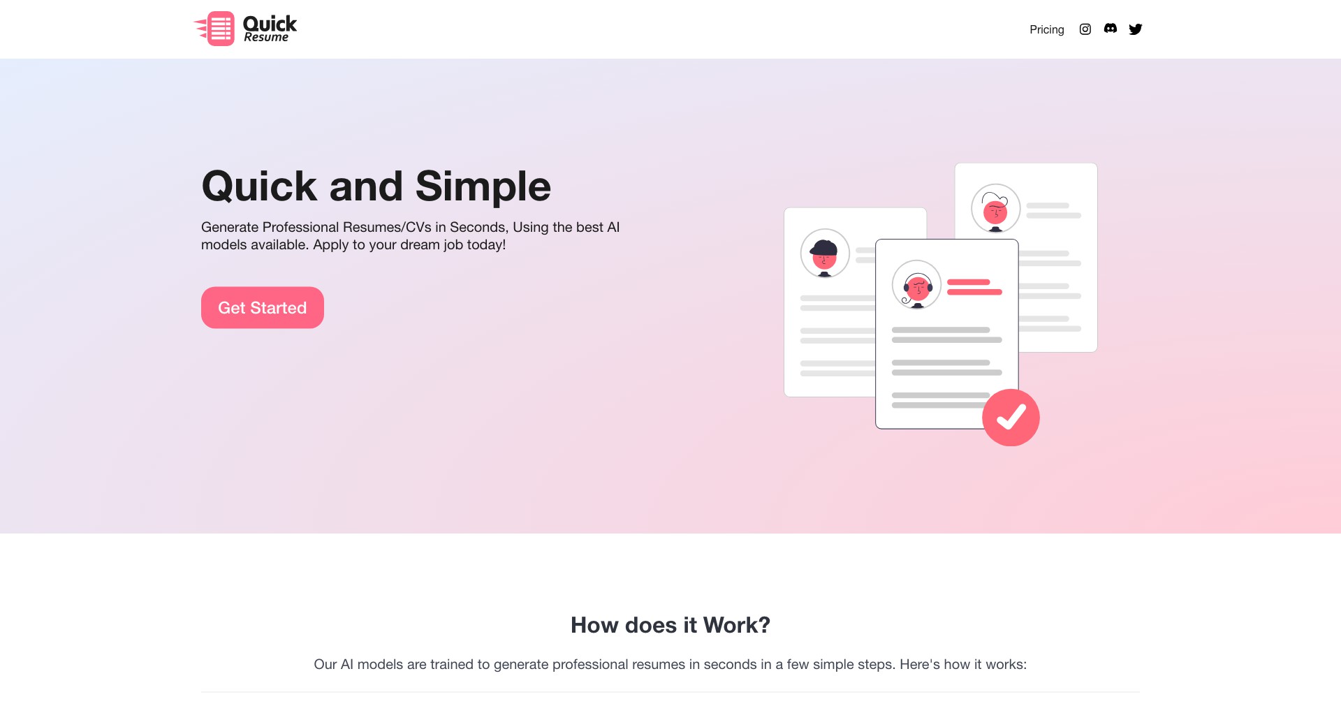 Quick Resume Screenshot