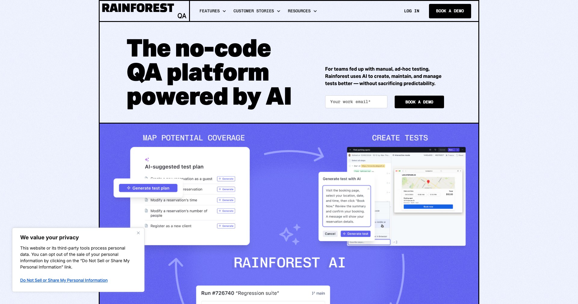 Rainforest QA Screenshot