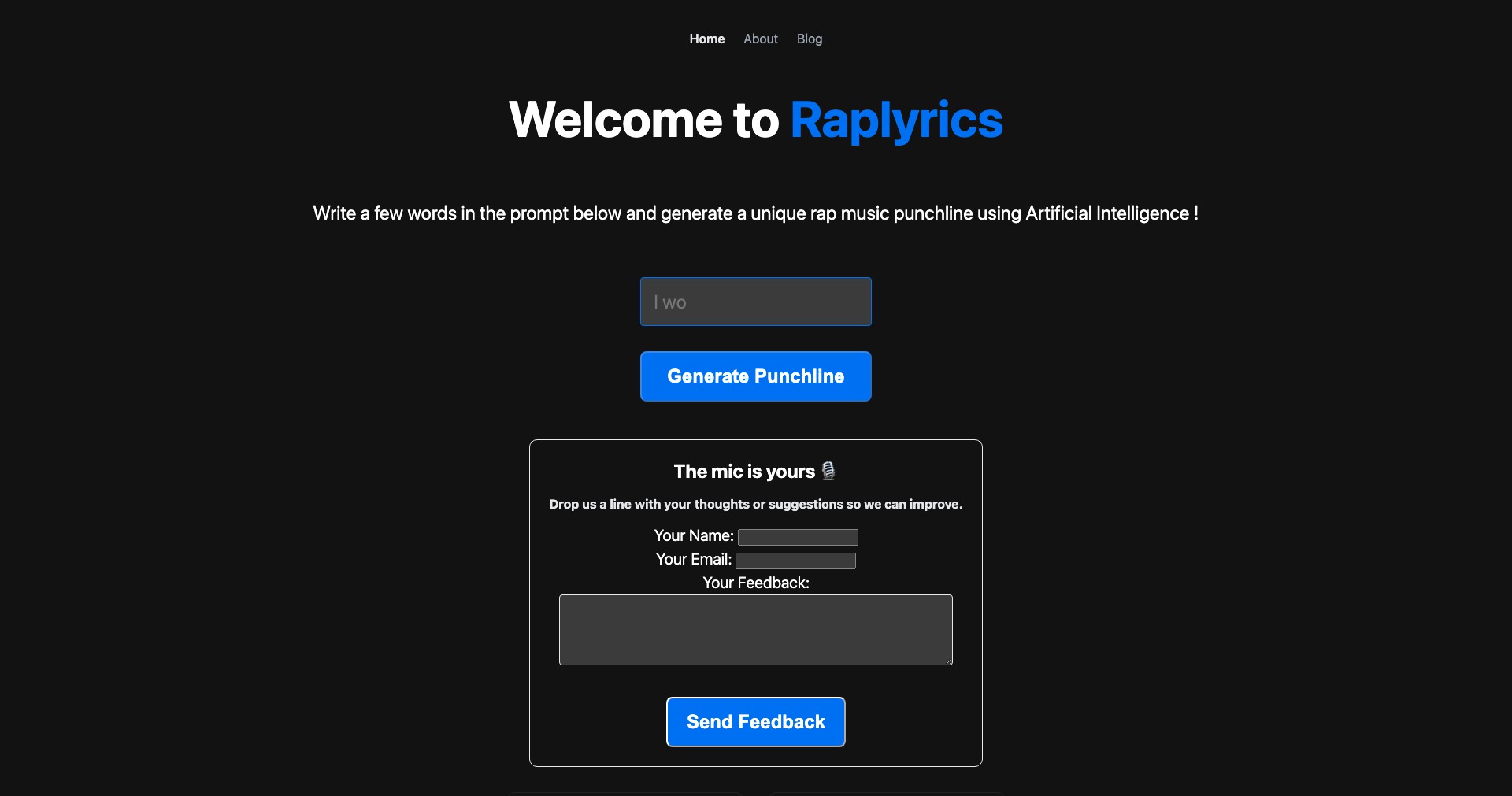 Raplyrics Screenshot