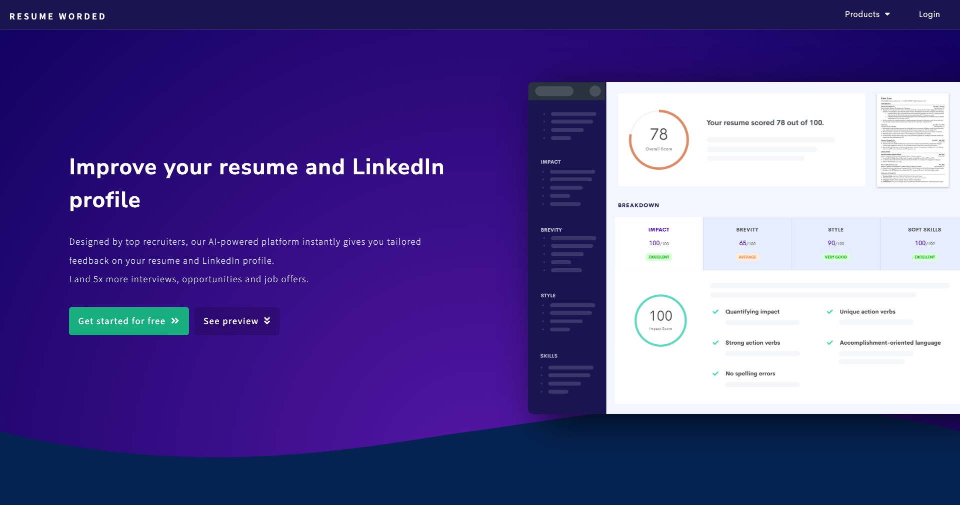 Resume Worded Screenshot