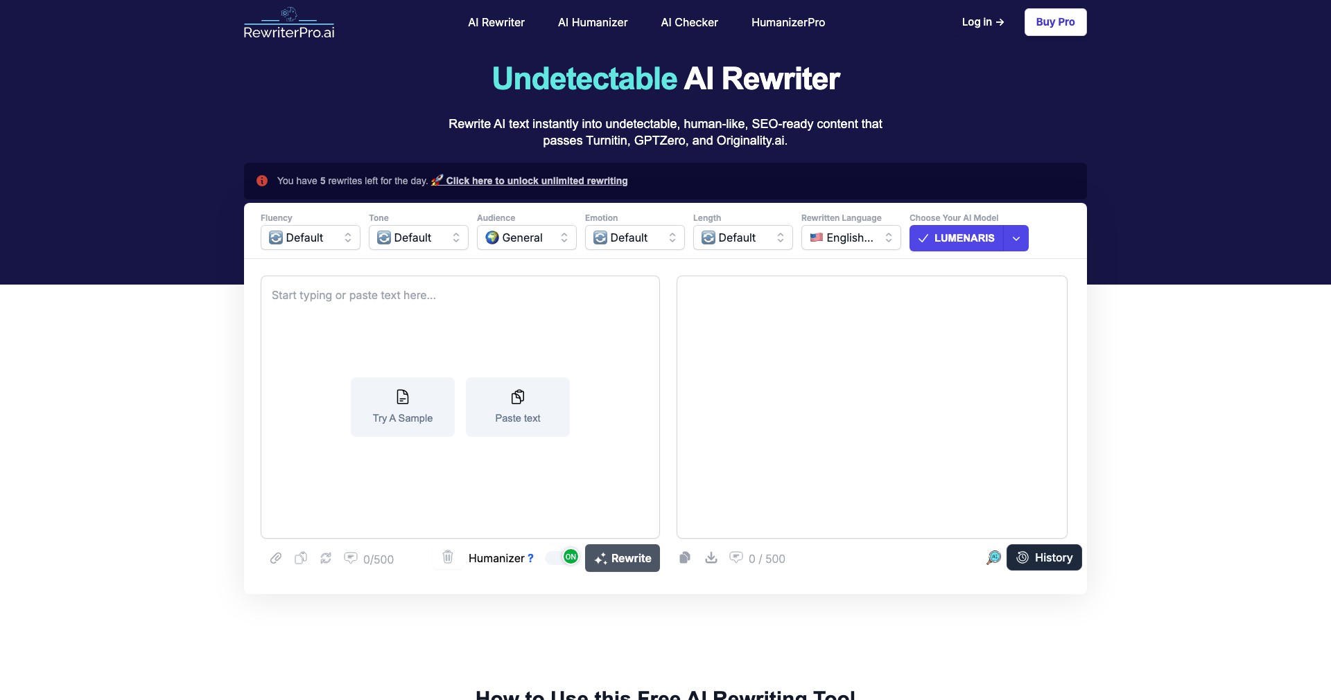RewriterPro.ai Screenshot
