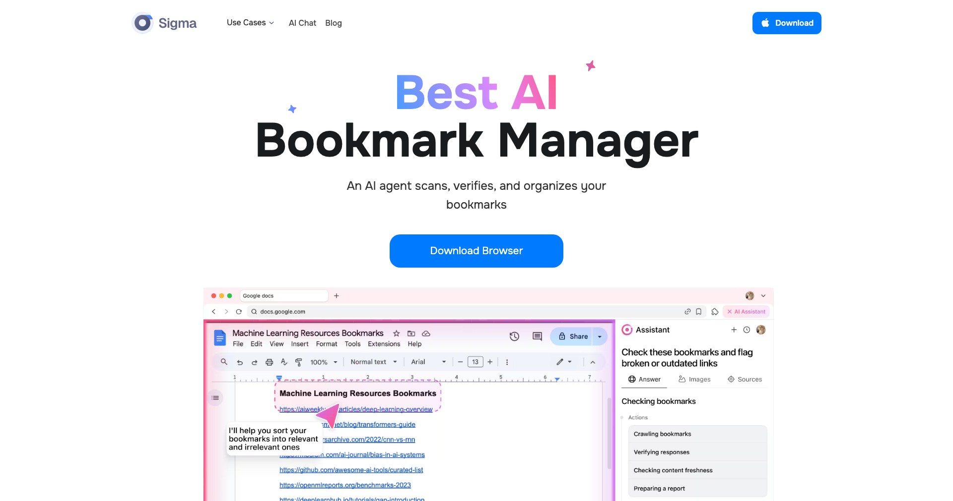 Sigma AI Browser Screenshot