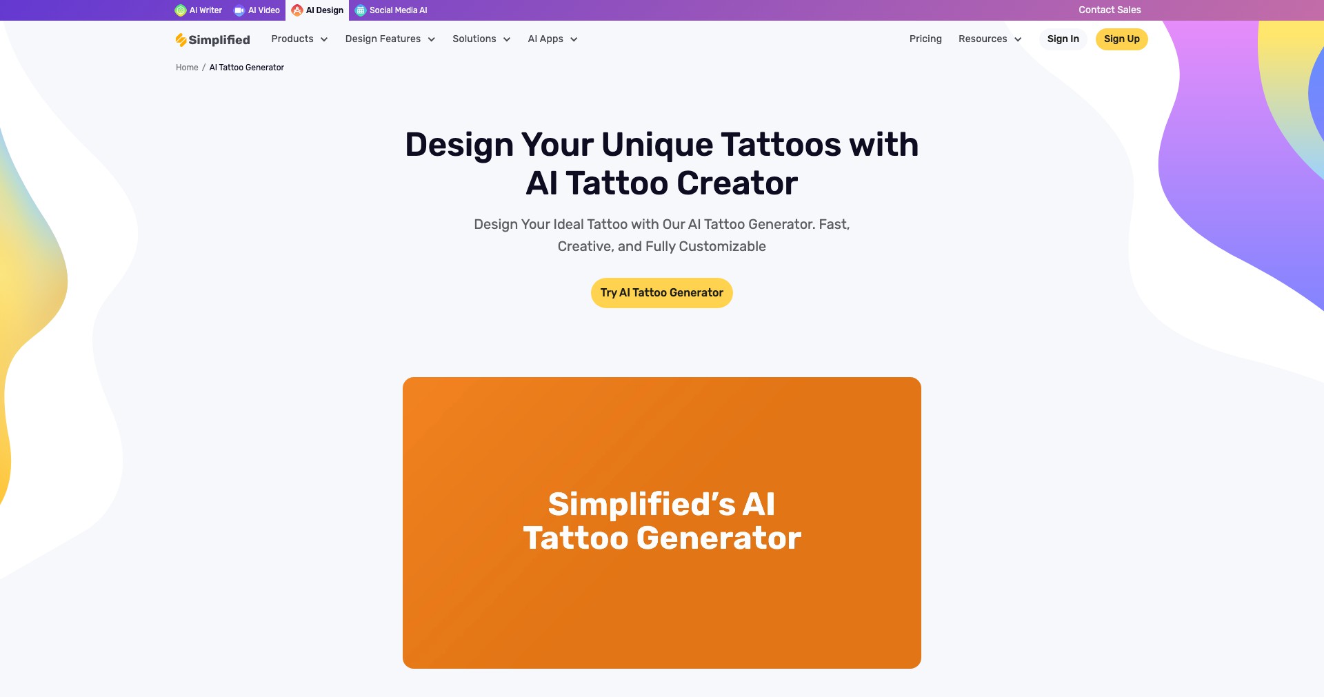 Simplified Tattoo Generator Screenshot