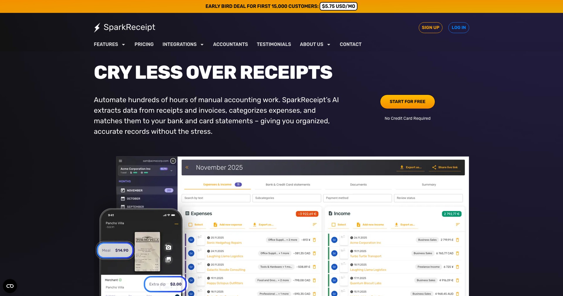 SparkReceipt Screenshot