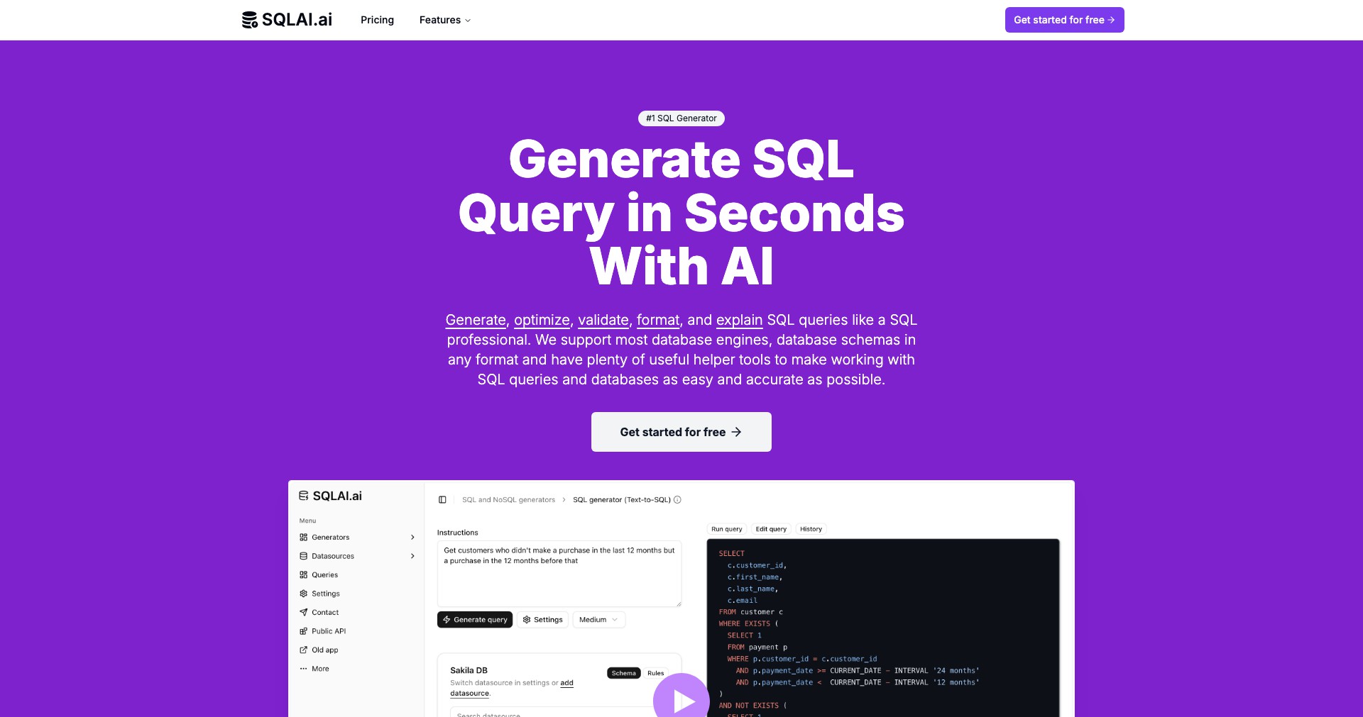 SQLAI Screenshot