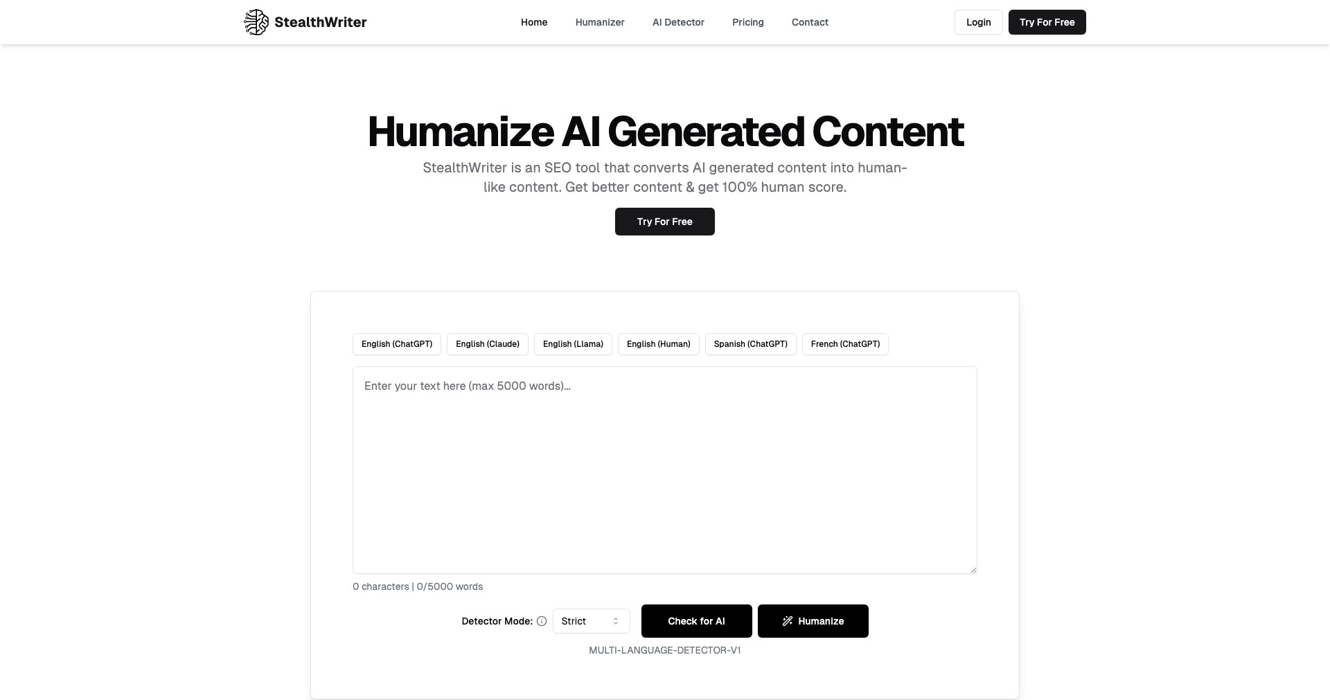 StealthWriter AI Screenshot