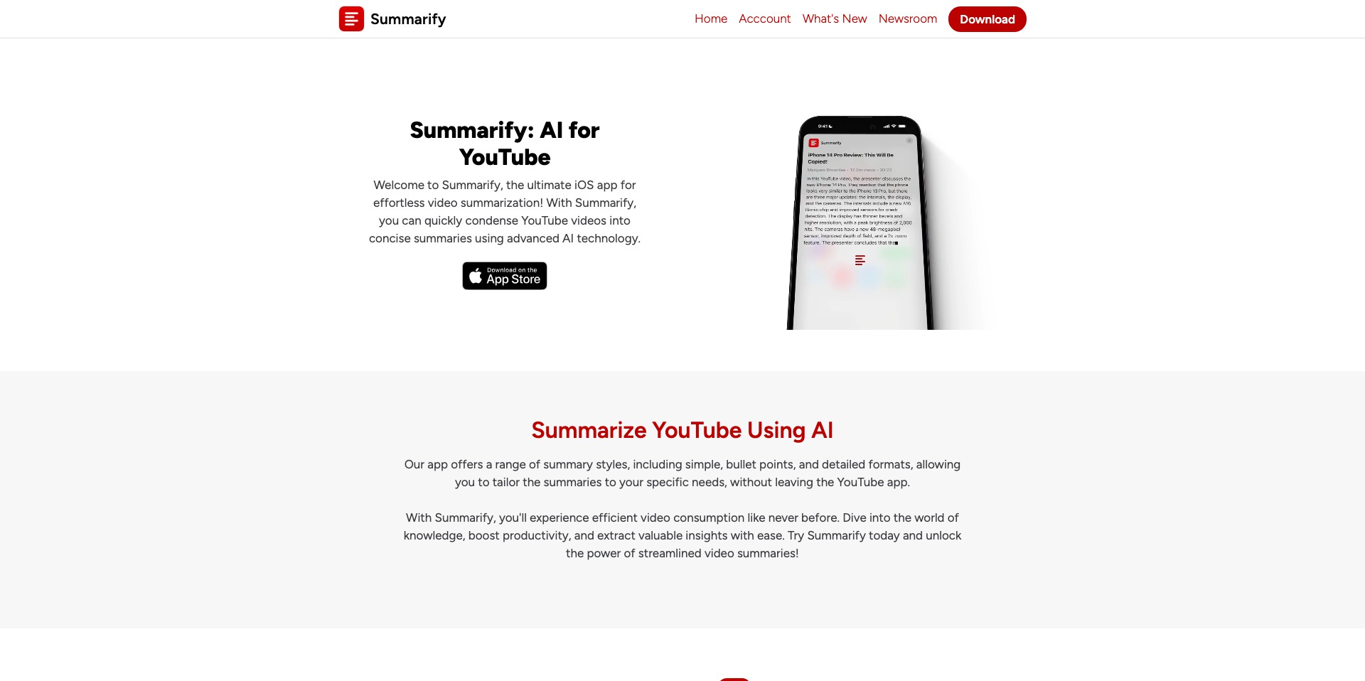 Summarify Screenshot