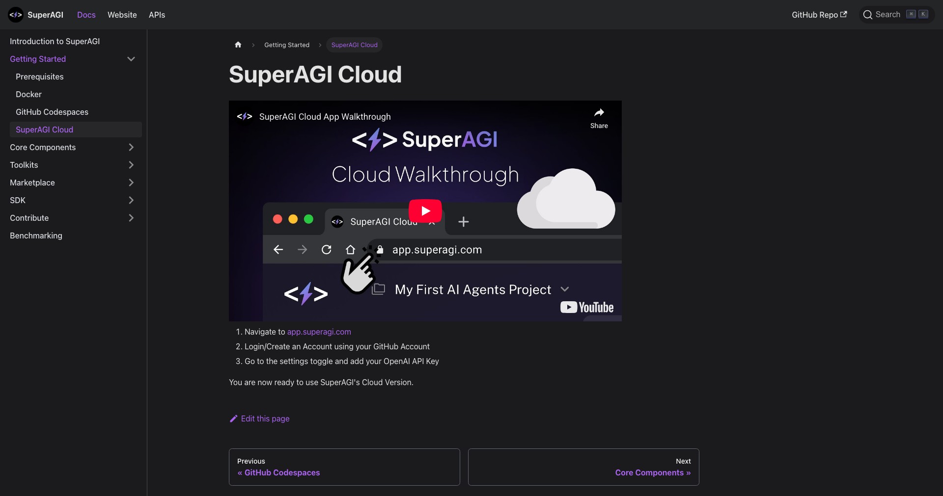 SuperAGI Cloud Screenshot