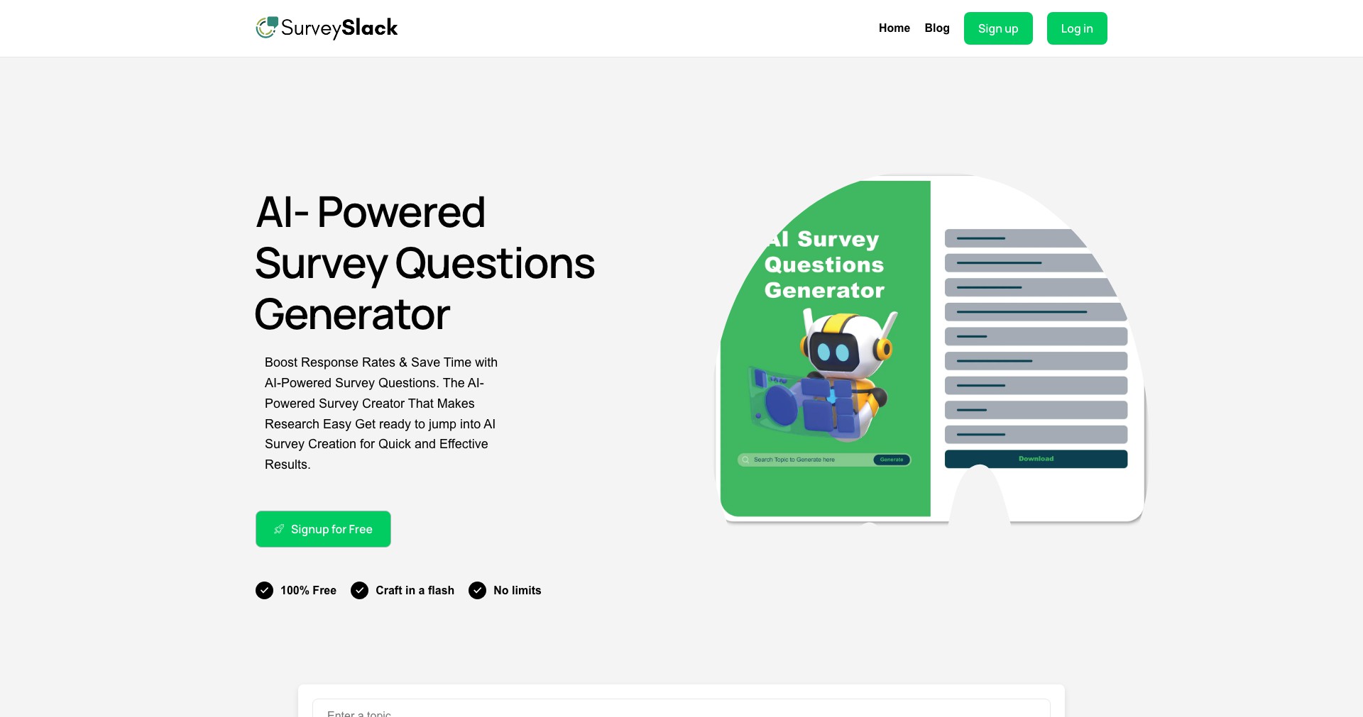 SurveySlack Screenshot