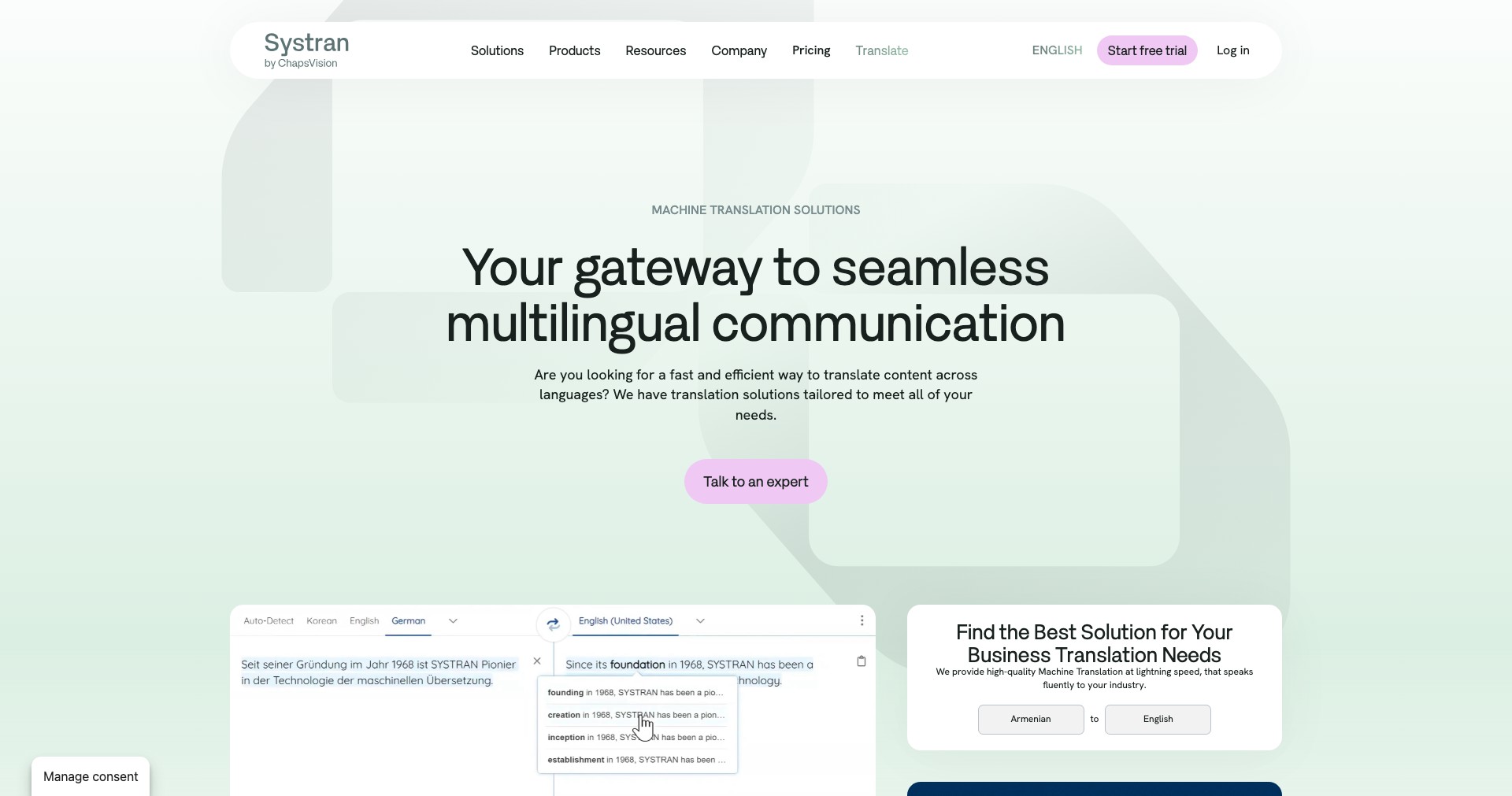 SYSTRAN Screenshot