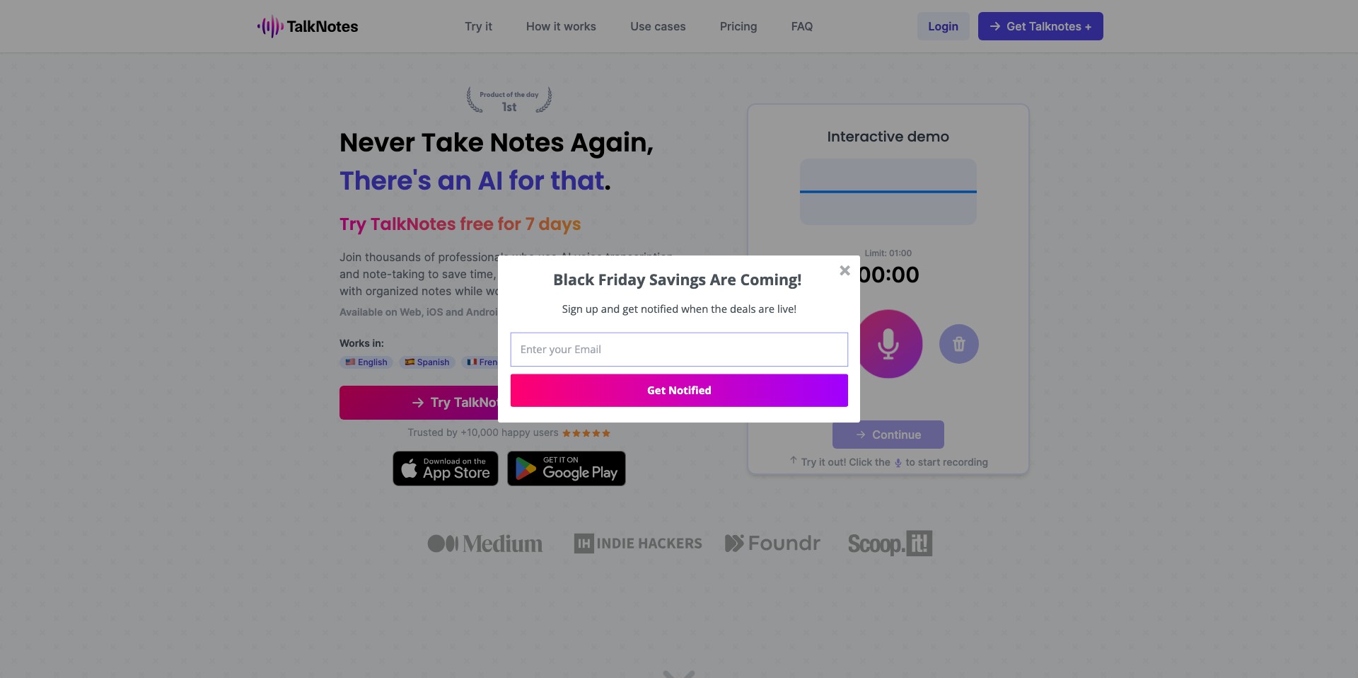 TalkNotes Screenshot