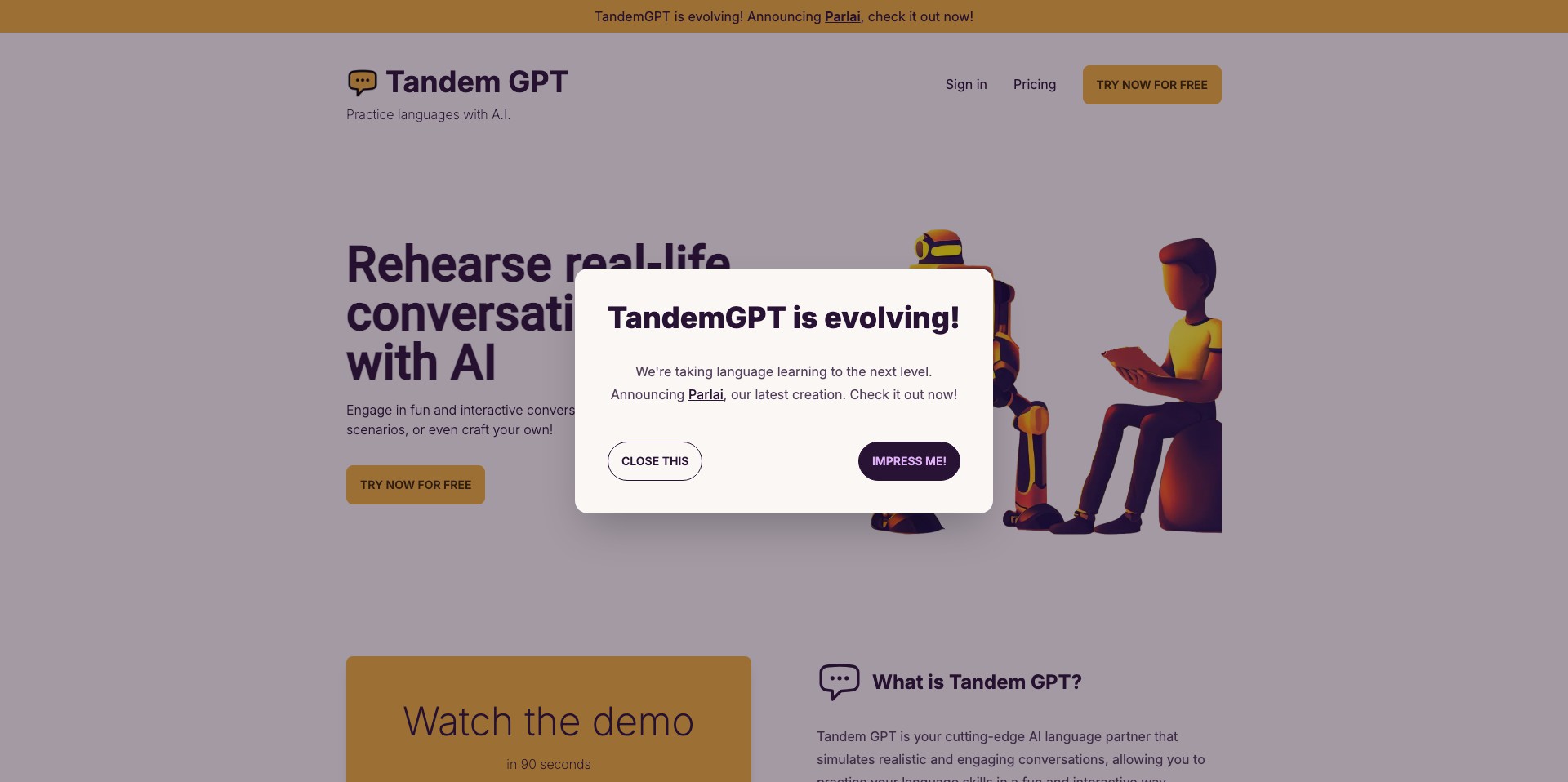 Tandem GPT Screenshot