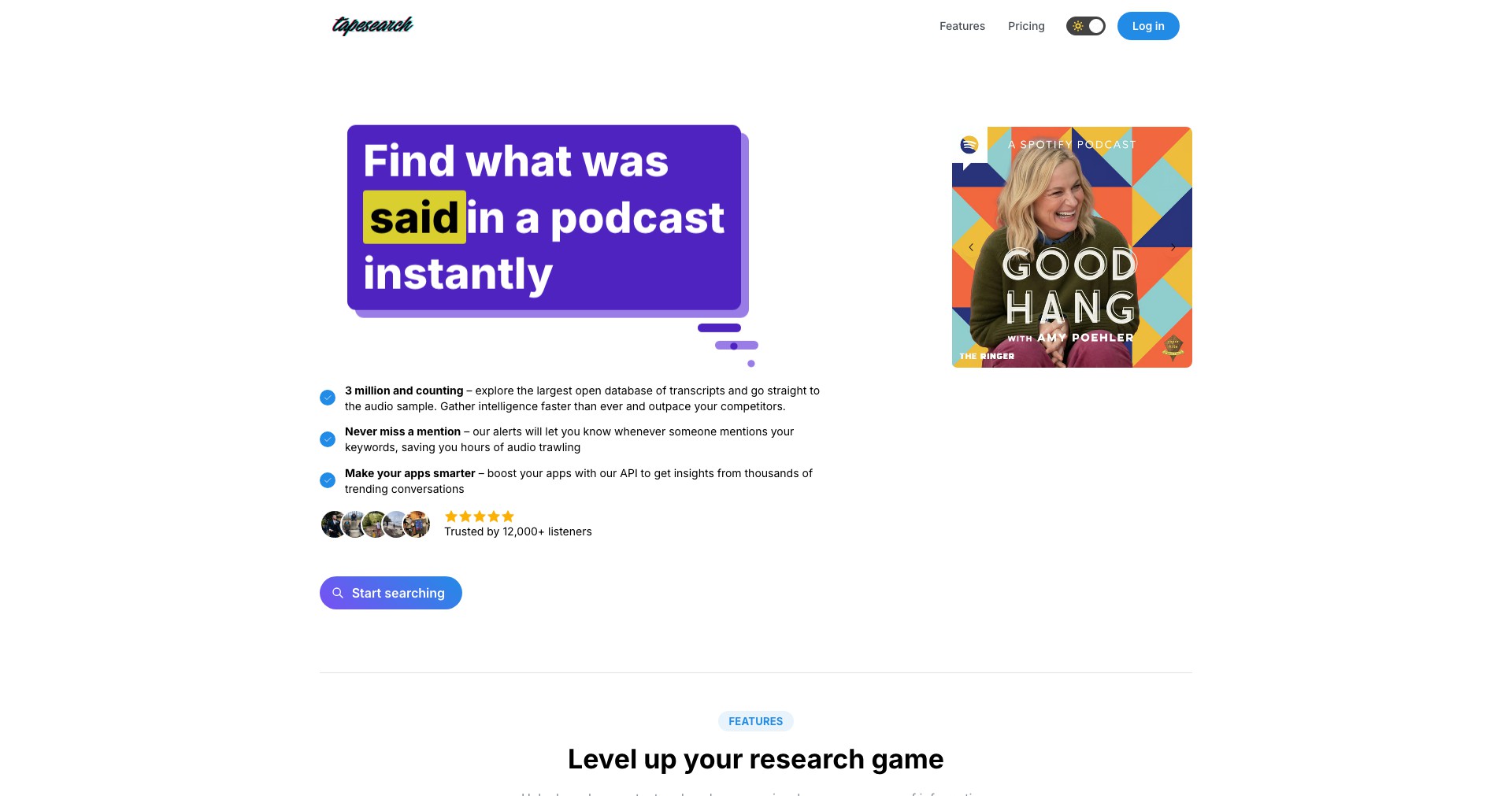 Tapesearch Screenshot