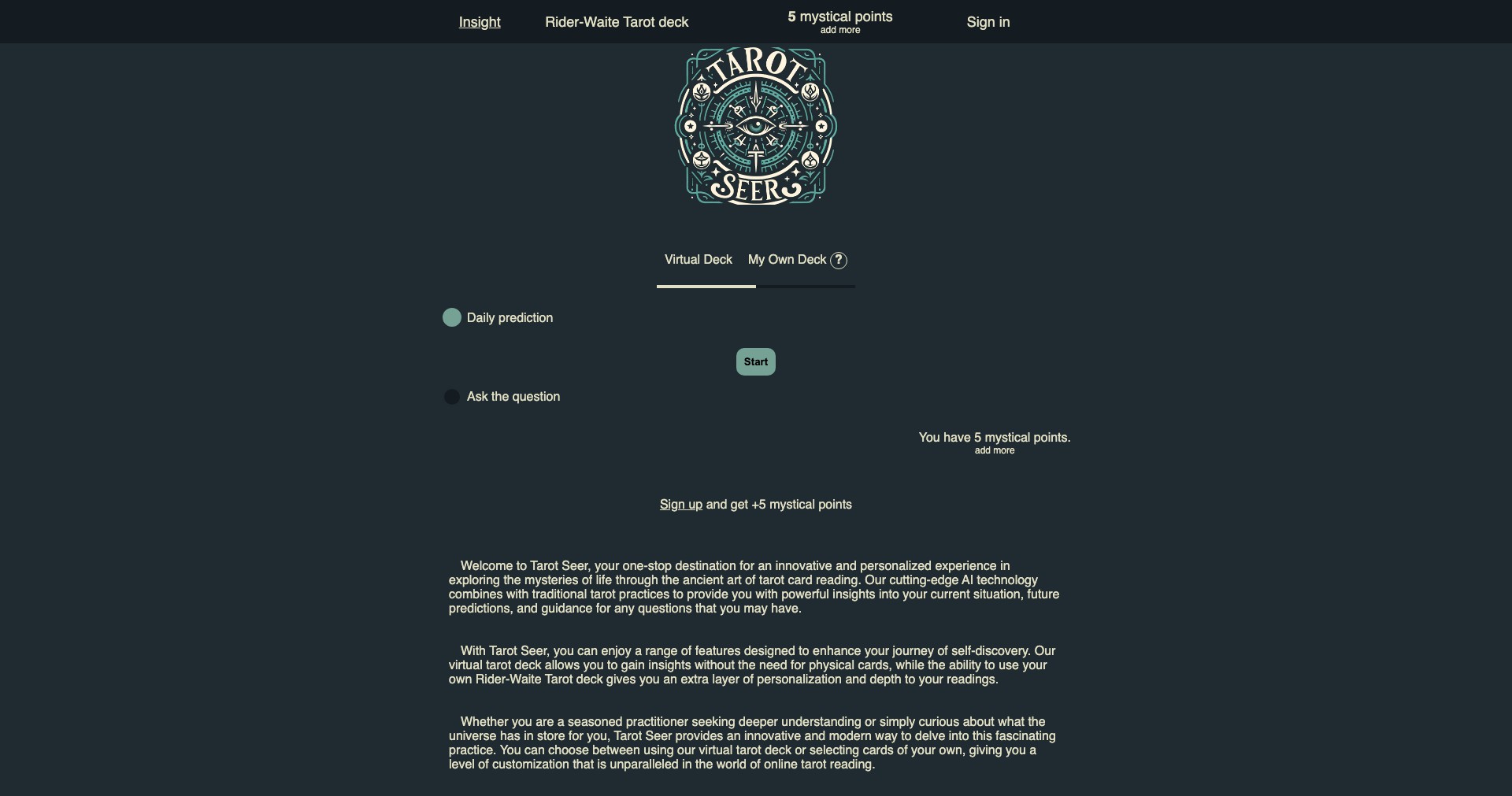 Tarot Seer Screenshot