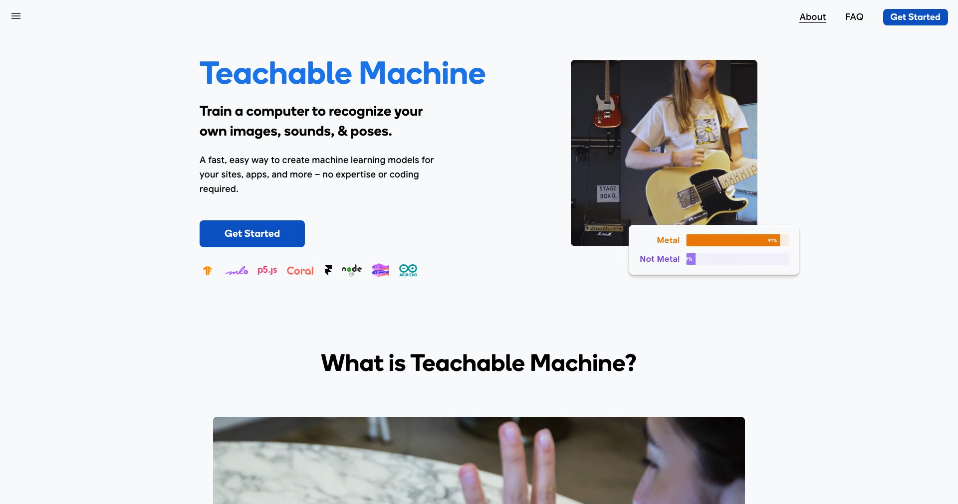 Teachable Machine Screenshot