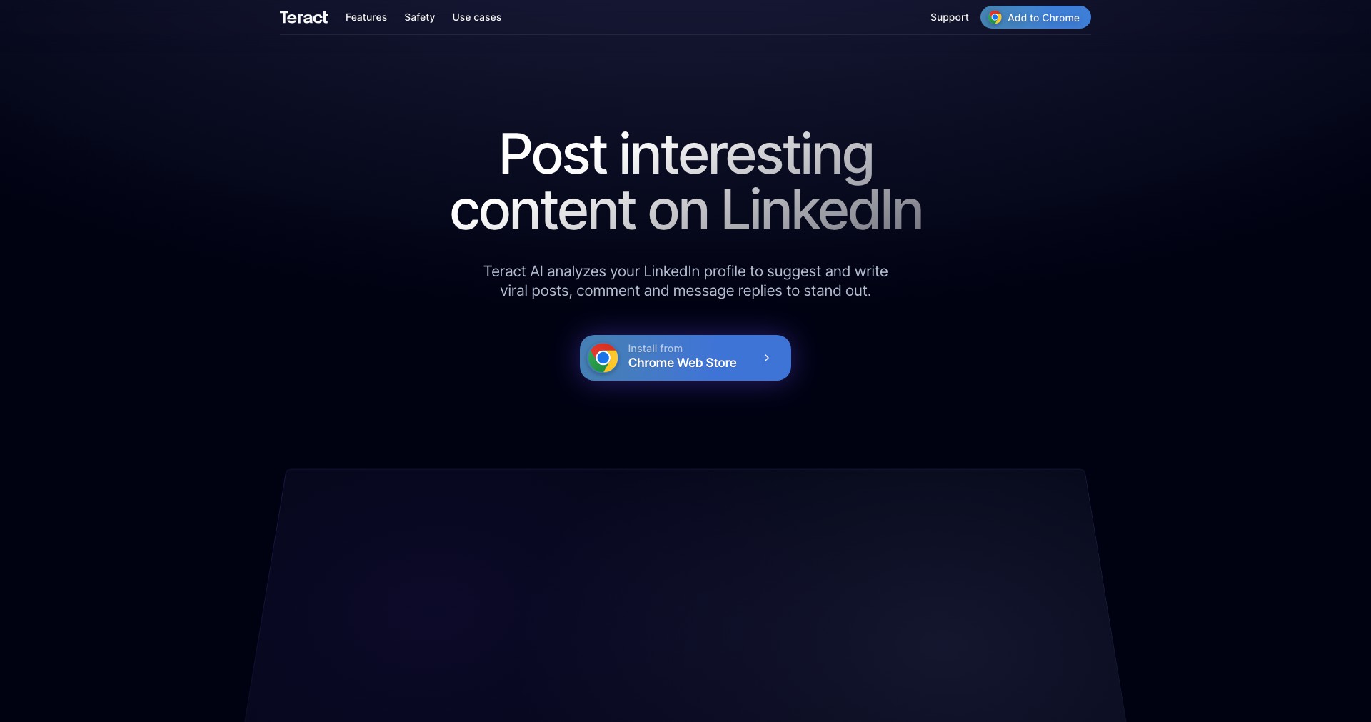 Teract LinkedIn AI Extension Screenshot