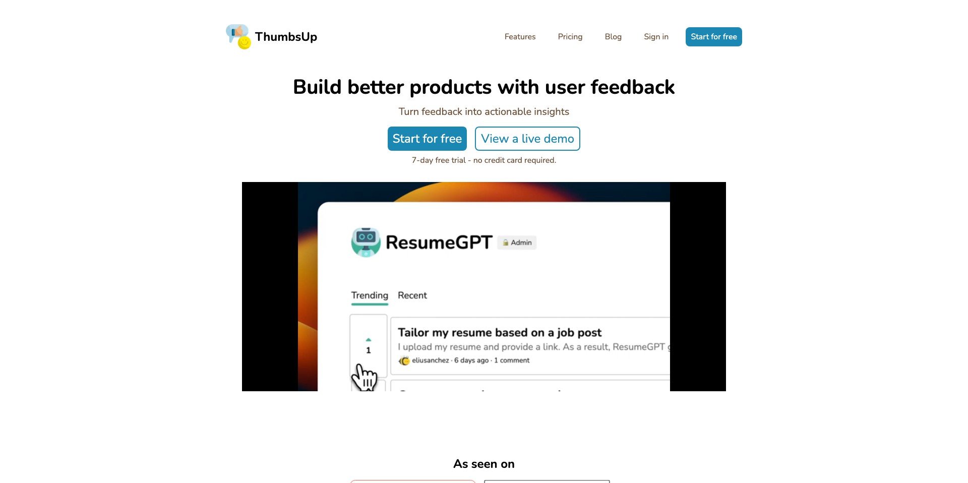 ThumbsUp Screenshot