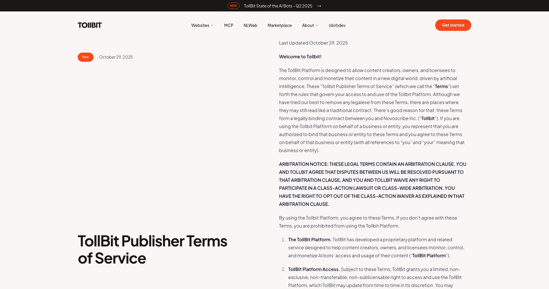 TollBit Screenshot