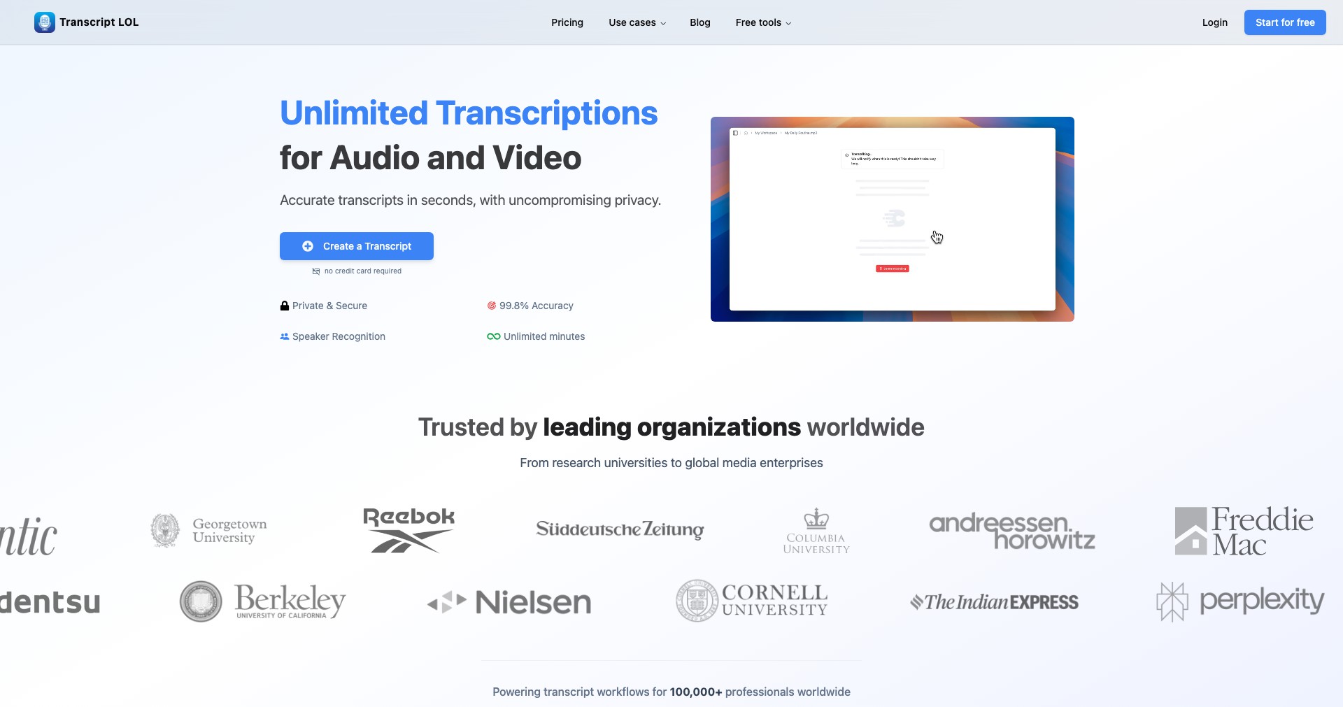 Transcript LOL v3.1 Screenshot