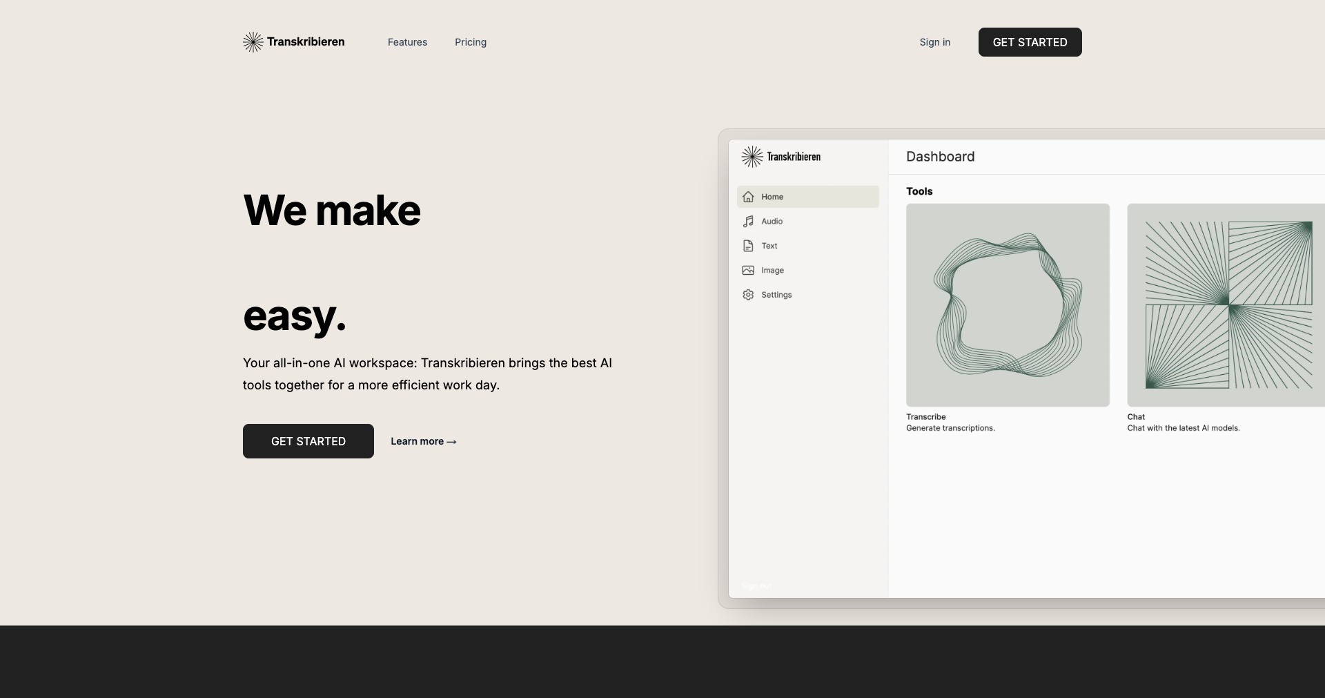 Transkribieren Screenshot
