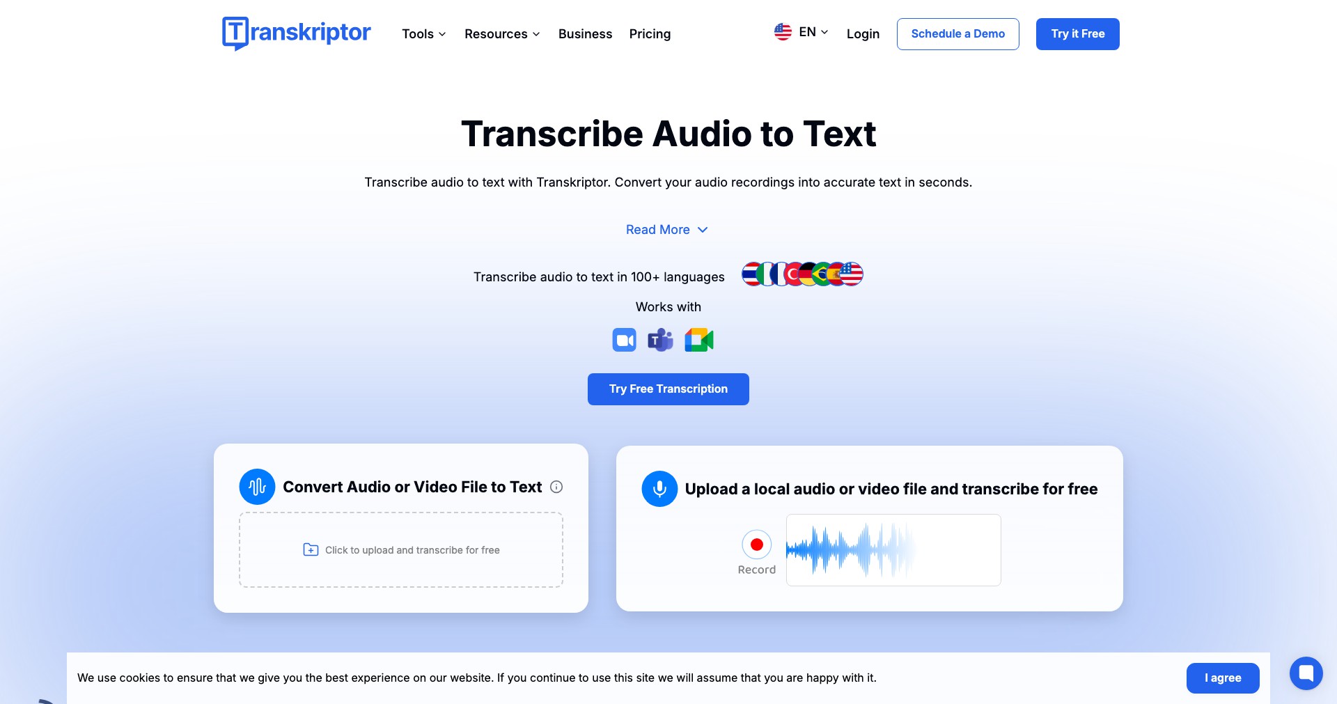 Transkriptor Screenshot
