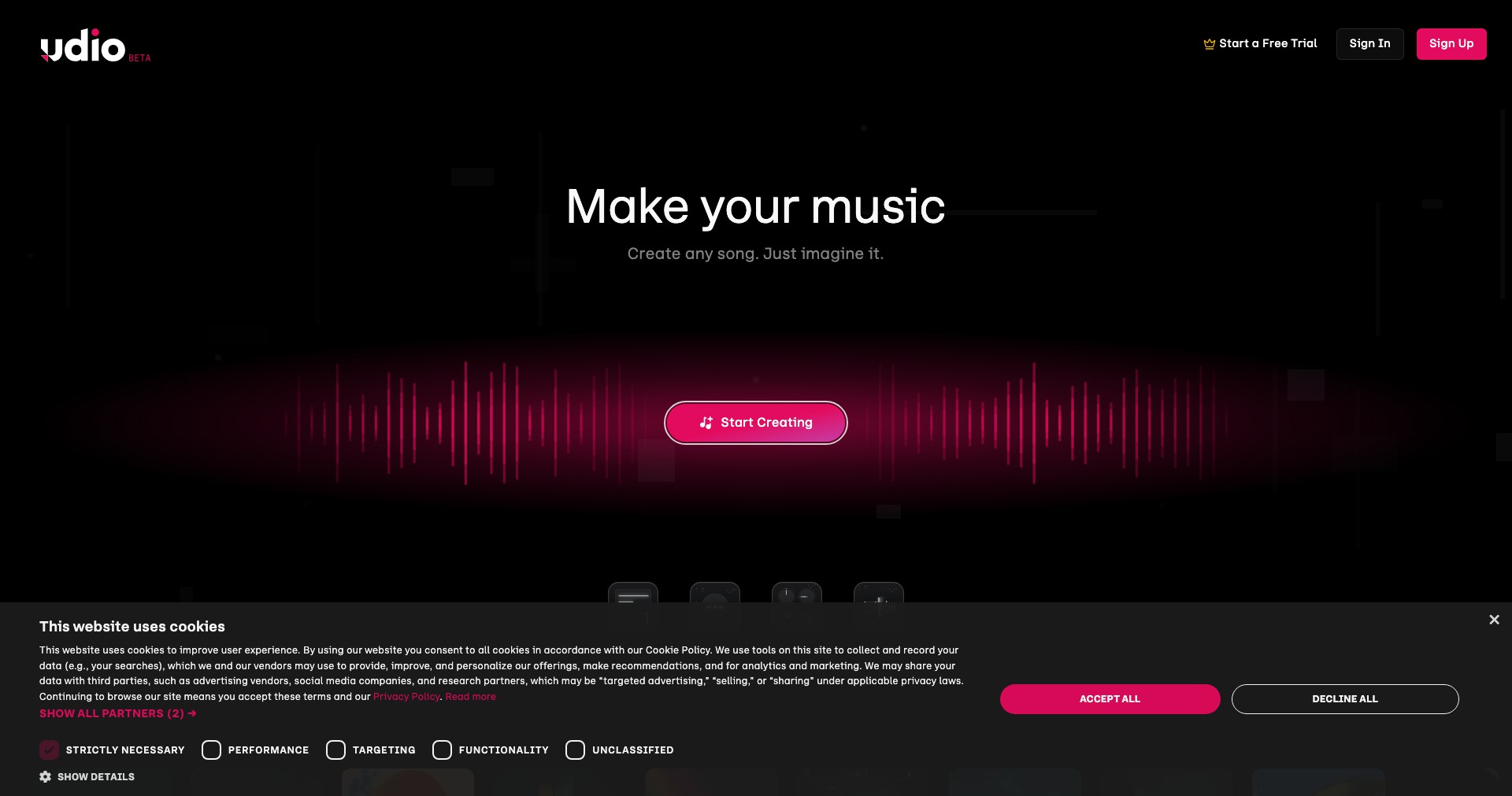 Udio Screenshot
