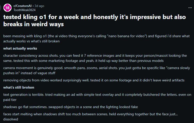 Kling O1 user review