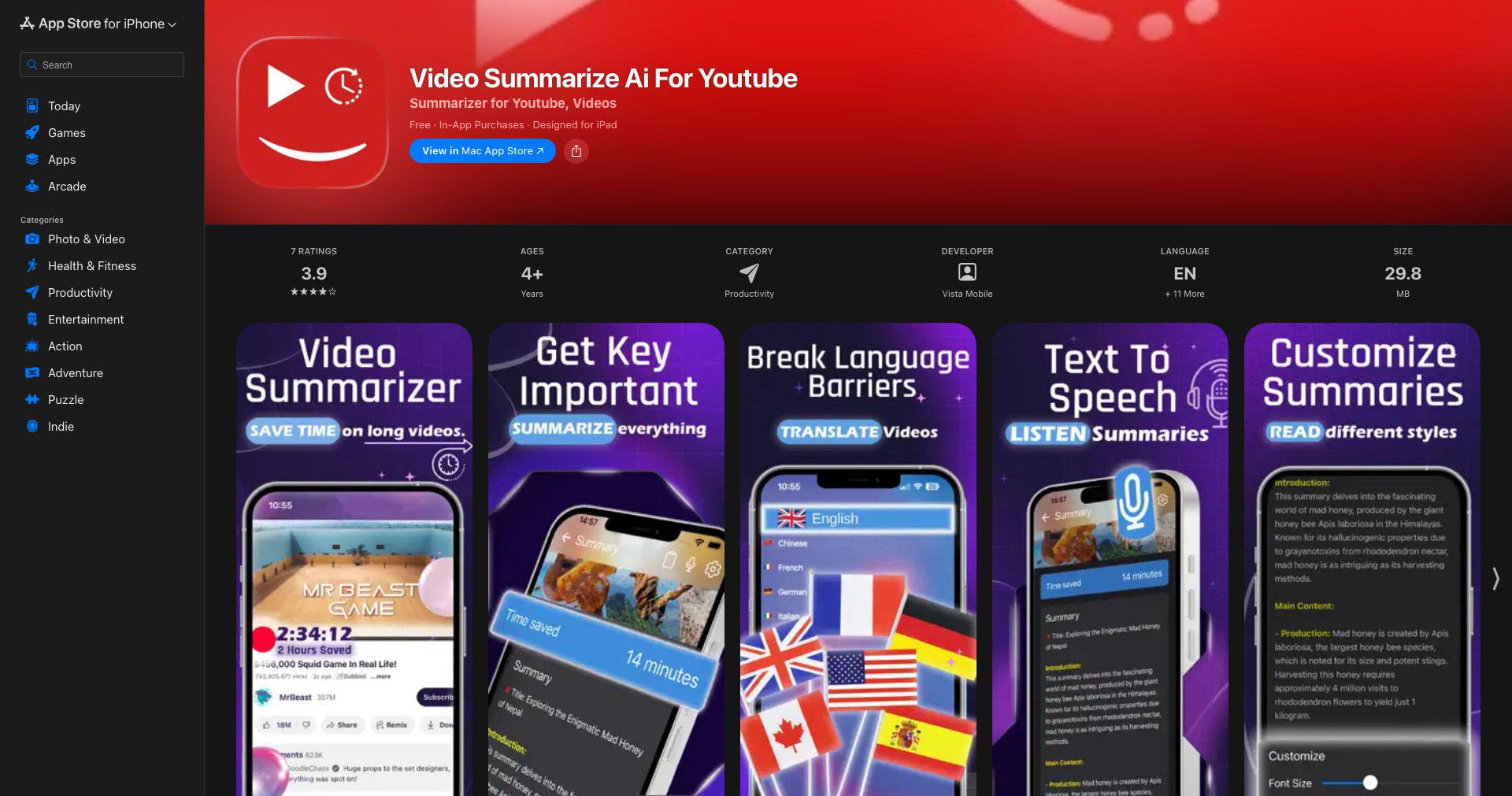 Video Summarize Screenshot