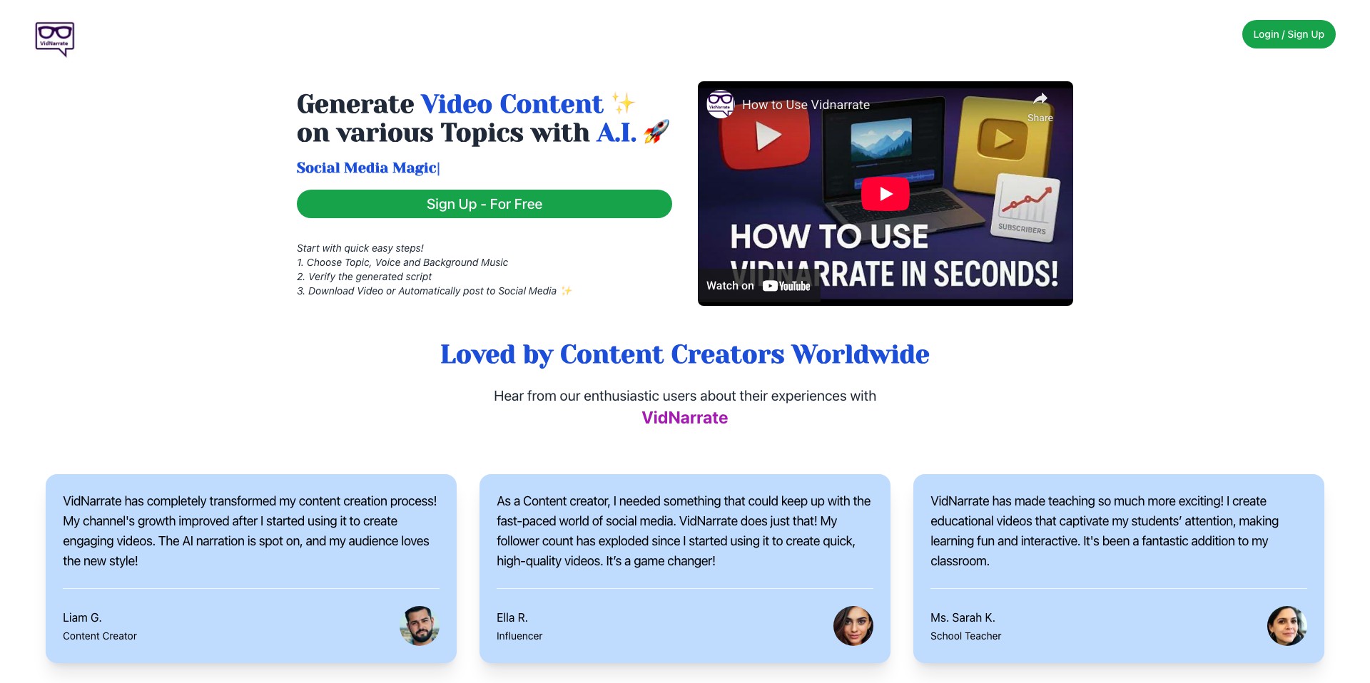 VidNarrate Screenshot