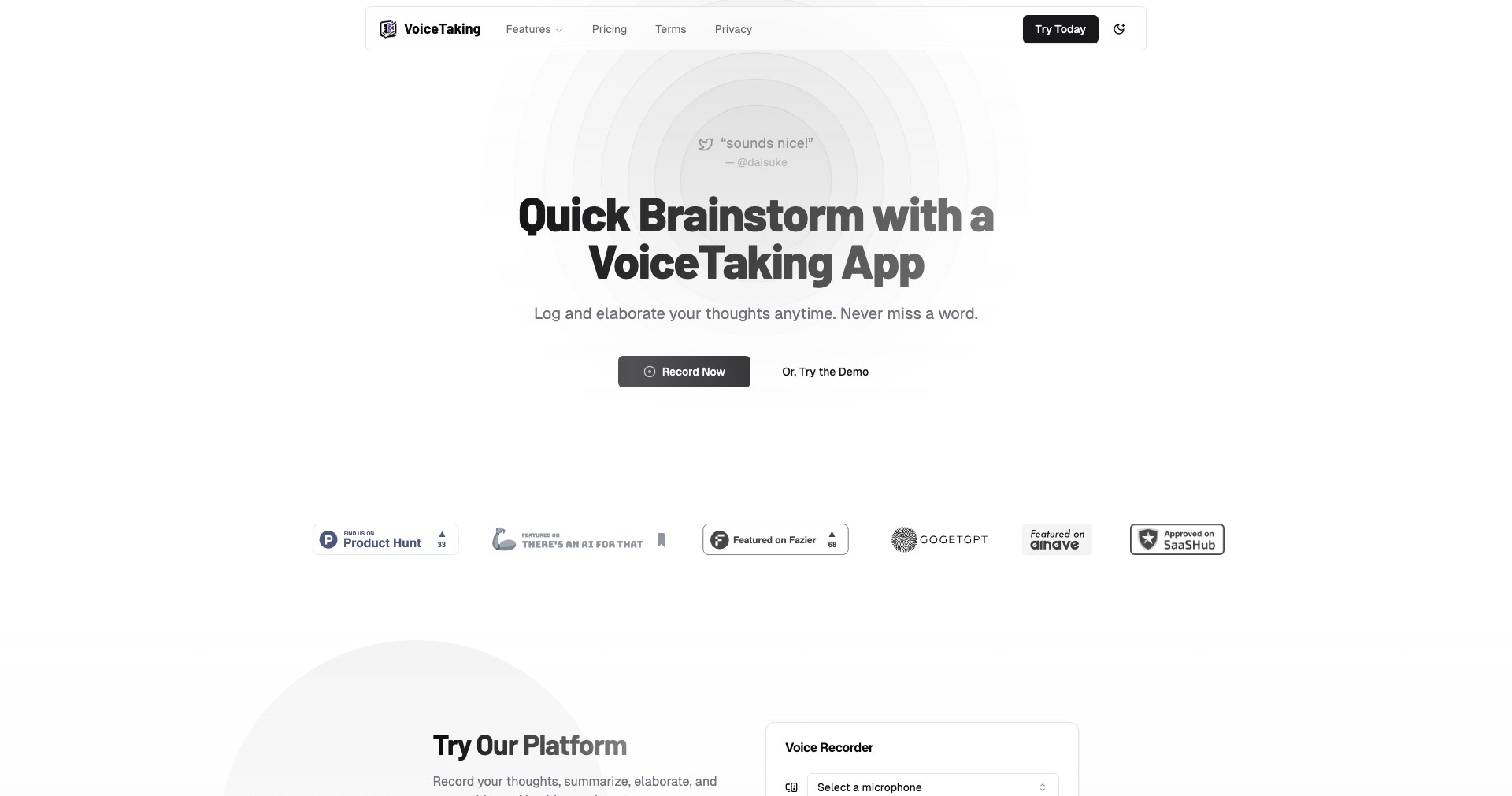 VoiceTaking Screenshot