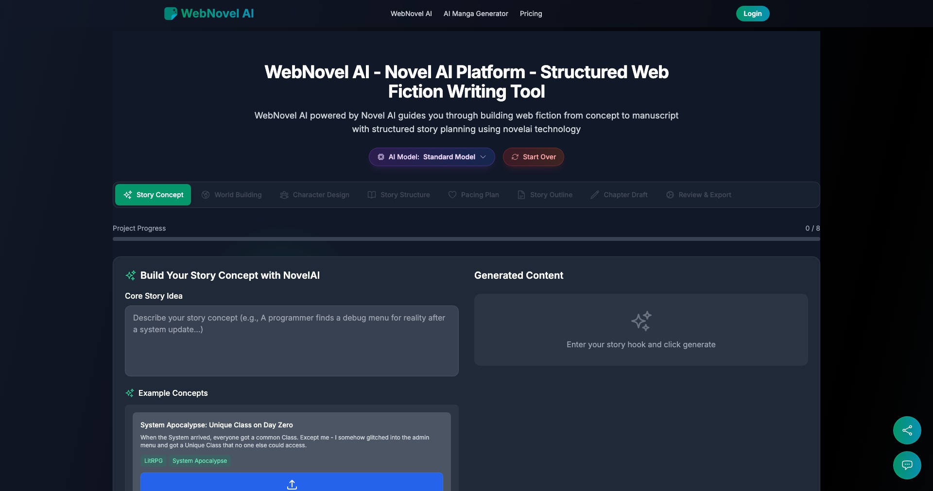 WebNovel AI Screenshot