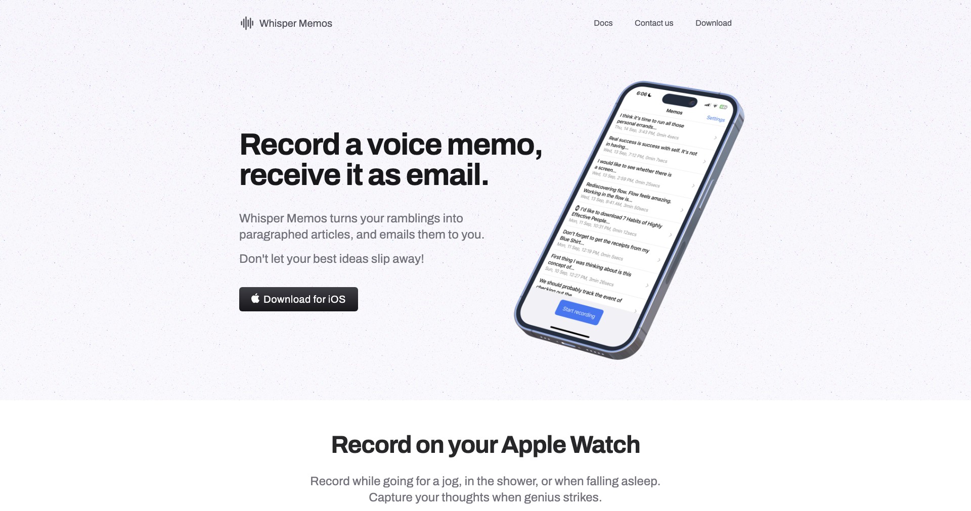 Whisper Memos Screenshot
