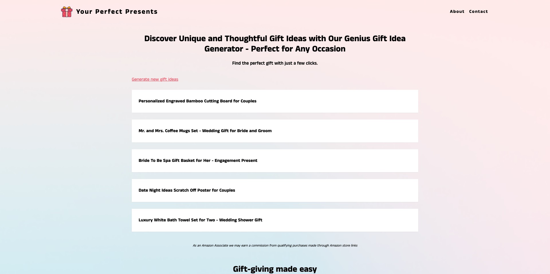 Your perfect presents Screenshot