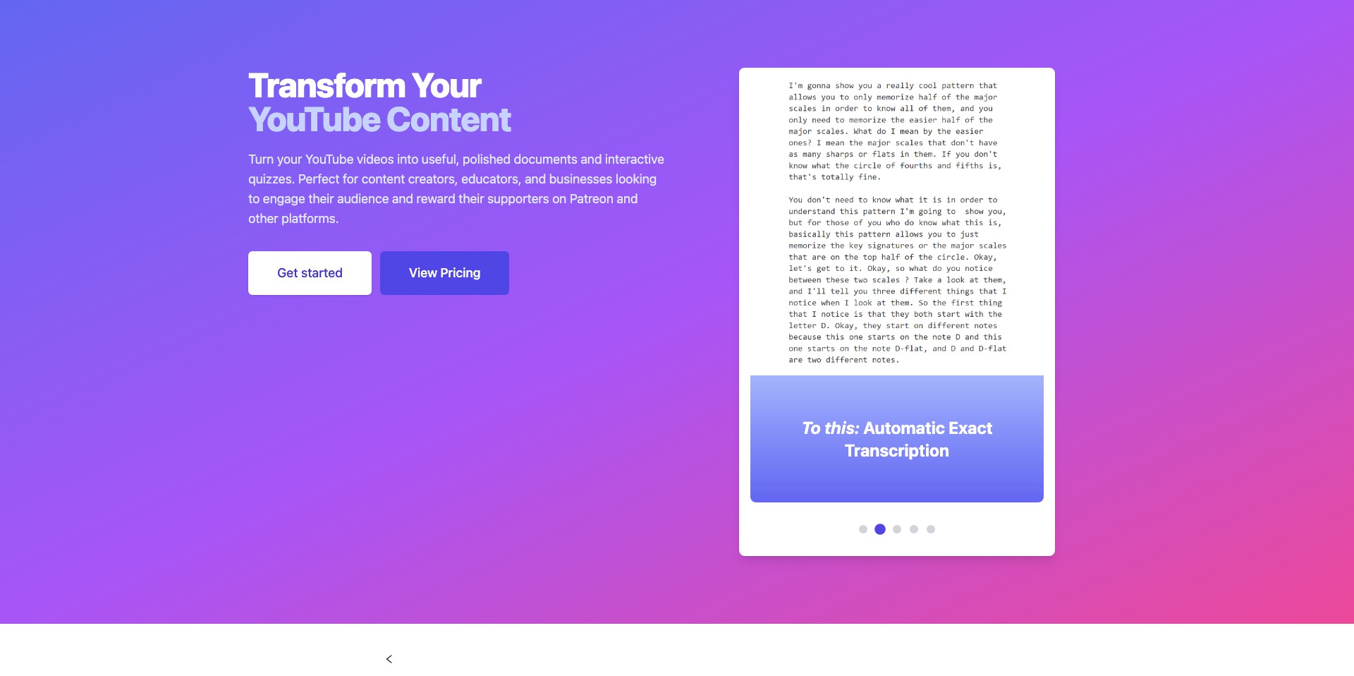 YouTube Transcript Optimizer Screenshot