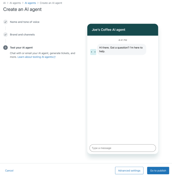 Zendesk’s agent creation screen