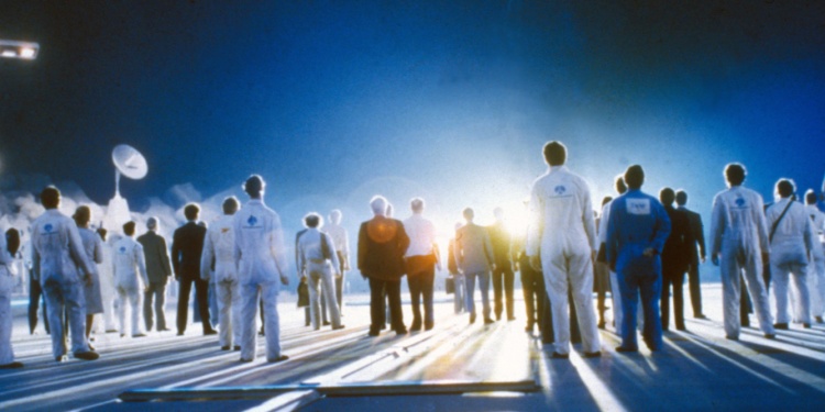 Actors on the set of Close Encounters of the Third Kind.