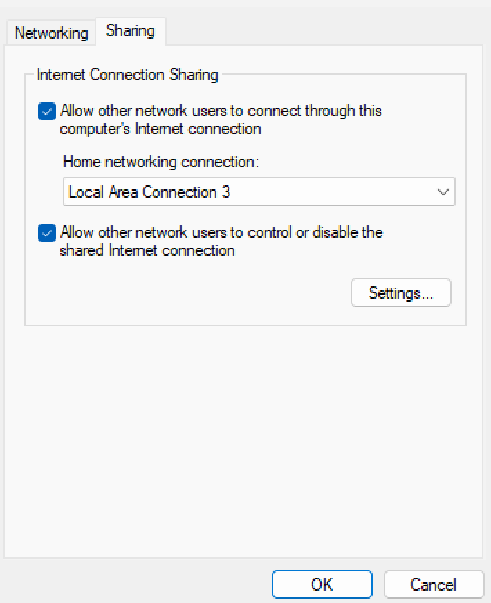 Hotspot settings
