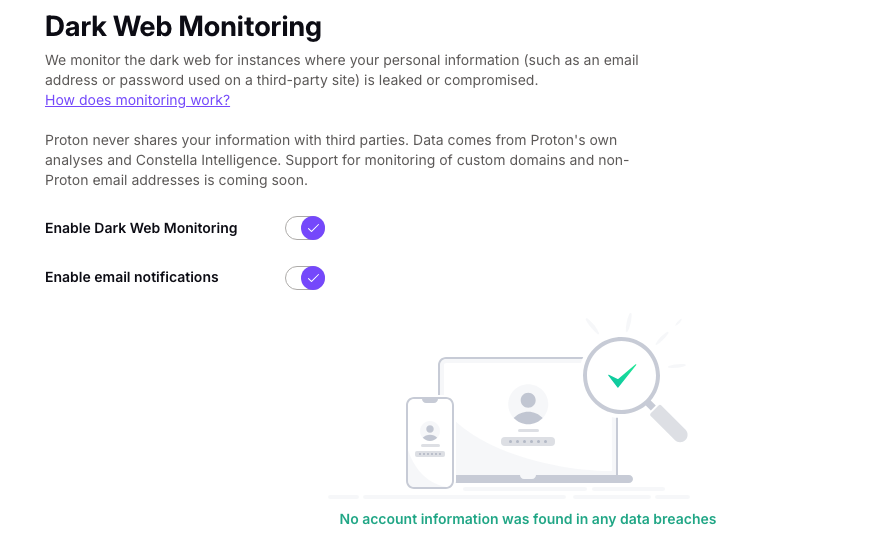 proton pass dark web monitoring