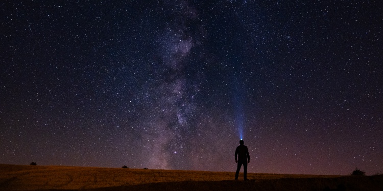 The milky way in the night sky.
