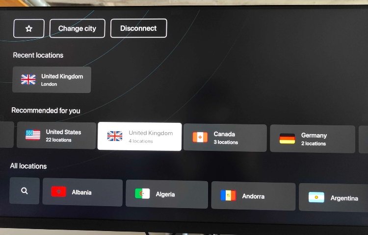 surfshark vpn apple tv interface 2026