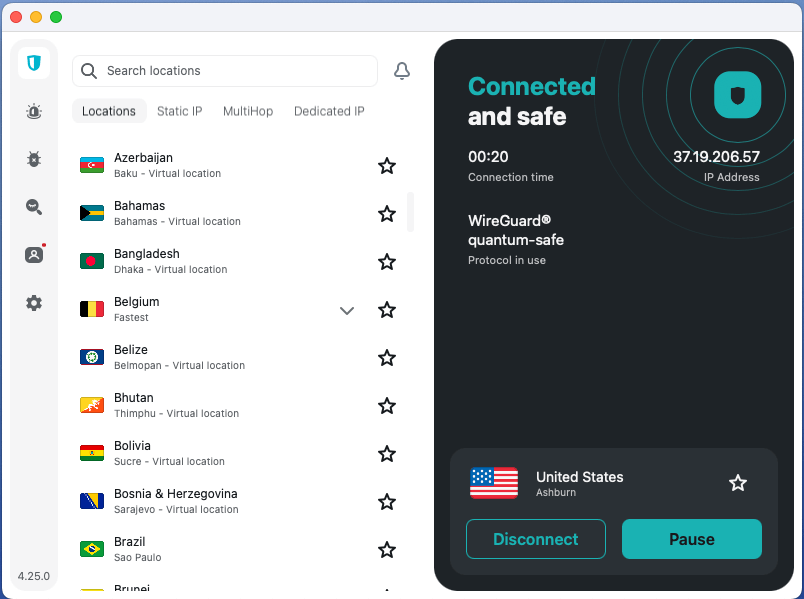 surfshark vpn macbook interface 2026