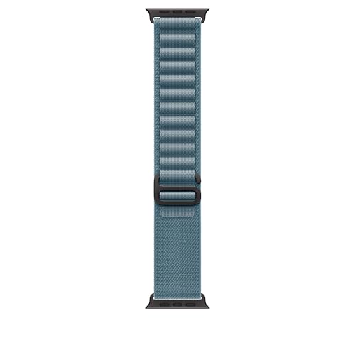 Large image for amazon product "Apple Watch Band – Alpine Loop 49mm, Light Blue, Black Titanium"
