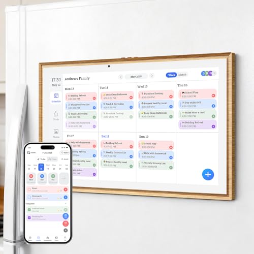 Large image for amazon product "JSUSOU Magnetic Fridge Smart Digital Calendar (15.6”)"