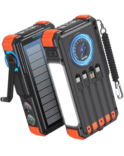 Large image for amazon product "BLAVOR Solar Power Bank, 20000mAh"