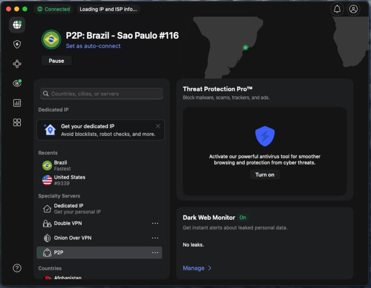 NordVPN Brazil server new