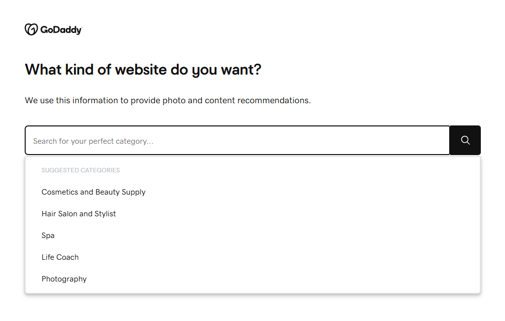 GoDaddy website builder test website setup