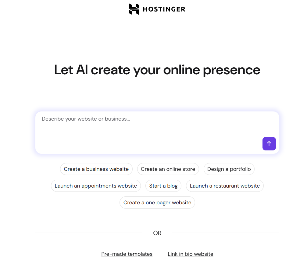 Hostinger Website Builder AI creator